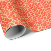 Oranje geometrisch patroon cadeaupapier (Rol Hoek)