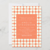  Oranje Geometrisch Stijlvol Vrijgezellenfeest Kaart (Voorkant)