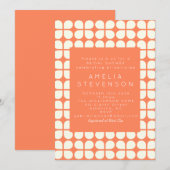  Oranje Geometrisch Stijlvol Vrijgezellenfeest Kaart (Voorkant / Achterkant)