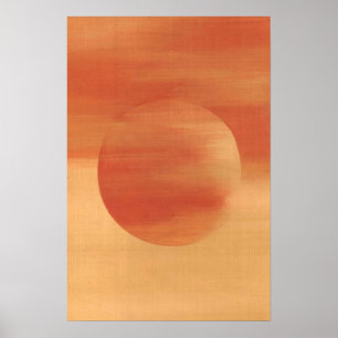 Oranje geometrische Abstracte cirkelkunst Poster
