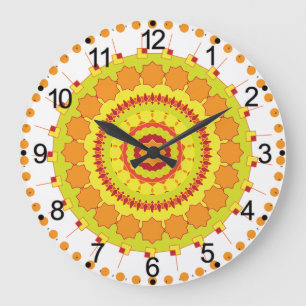Oranje Geometrische Cirkel Mandala-70250 Grote Klok