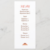 Oranje geometrische driehoeken bruiloft menukaart (Achterkant)