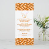 Oranje Geometrische driehoeken Weddenschap Menu (Staand voorkant)