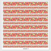 Oranje geometrische plakboekranden sticker (Vel)