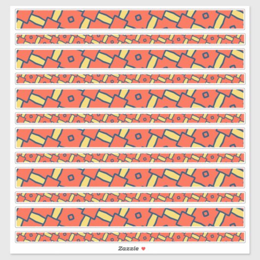 Oranje geometrische plakboekranden sticker (Vel)