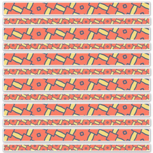 Oranje geometrische plakboekranden sticker (Voorkant)