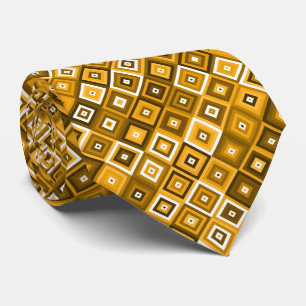 oranje geometrische vierkant stropdas