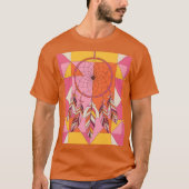 Oranje geometrische vormen Dreamcatcher T-shirt (Voorkant)