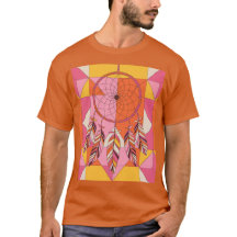 Oranje geometrische vormen Dreamcatcher T-shirt