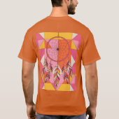 Oranje geometrische vormen Dreamcatcher T-shirt (Achterkant)