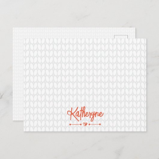 Oranje gepersonaliseerd Briefkaart voor kippenstif (Voorkant / Achterkant)