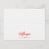 Oranje gepersonaliseerd Briefkaart voor kippenstif (Voorkant)