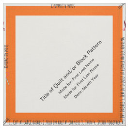Oranje gepersonaliseerde eenvoudige quilt label ho stof