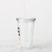 Oranje Gepersonaliseerde Heldere Tumbler met Stro Acryl Drinkbeker (Links)