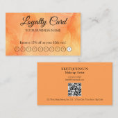 Oranje gepersonaliseerde loyaliteit QR-code Visitekaartje (Voorkant / Achterkant)