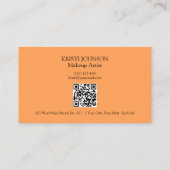 Oranje gepersonaliseerde loyaliteit QR-code Visitekaartje (Achterkant)