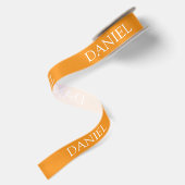 Oranje gepersonaliseerde naam satijnen lint (Achterkant)