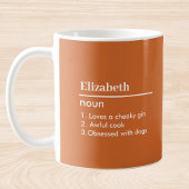Oranje gepersonaliseerde naamdefinitie mok