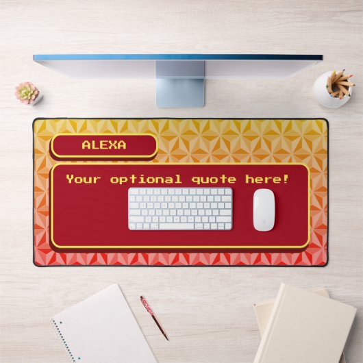 Oranje Gepersonaliseerde Retro Gaming Pixel Art Bureaumat (Kantoor 1)