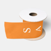 Oranje gepersonaliseerde verticale naam satijnen lint (Spoel)