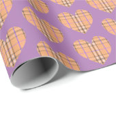 Oranje geplakt flatel hart cadeaupapier (Rol Hoek)