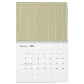 Oranje geplakt geruit patroon kalender (Feb 2026)