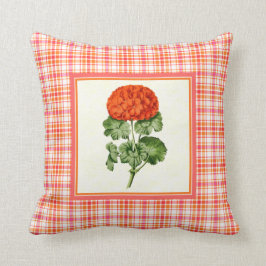 Oranje Geranium met Pset Pattern-grens Kussen