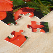 Oranje geraniumbloemen legpuzzel (Zijkant)
