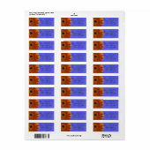 Oranje Gerber Daisy Blue retour adreslabel Etiket (Full Sheet)