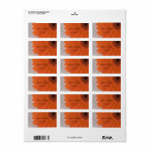Oranje Gerber Daisy en White Satin Wedding Etiket (Full Sheet)