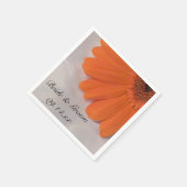 Oranje Gerber Daisy en White Satin Wedding Servet (Hoek)