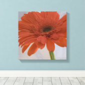 Oranje Gerber Daisy Flower Canvas Afdruk (Insitu (Houten vloer))