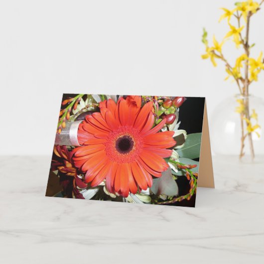 Oranje Gerber Daisy Kaart (Gele Bloem)