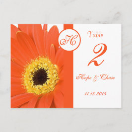 Oranje Gerber Daisy Table Number Kaarten