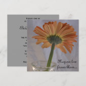 Oranje Gerber Daisy Wedding Kaart (Voorkant / Achterkant)