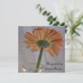 Oranje Gerber Daisy Wedding Kaart (Staand voorkant)