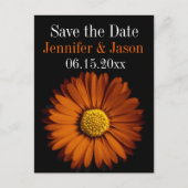 Oranje Gerber Daisy Wedding Save the Date Cards Aankondigingskaart (Voorkant)
