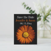 Oranje Gerber Daisy Wedding Save the Date Cards Aankondigingskaart (Staand voorkant)
