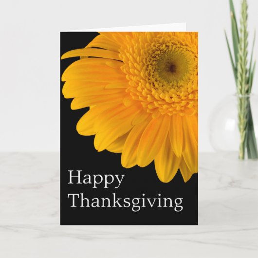 Oranje Gerber Flower: Happy Thanksgiving Kaart (Voorkant)