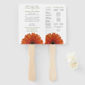 Oranje Gerber Gerbera Daisy bruiloft Handwaaier (Voorkant en achterkant)