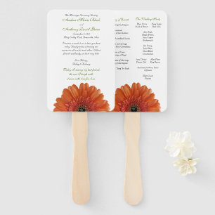 Oranje Gerber Gerbera Daisy bruiloft Handwaaier