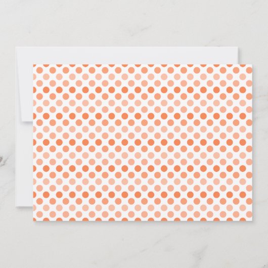Oranje Gerber Polka Dot Bridal Shower Kaart (Achterkant)
