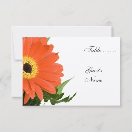 Oranje Gerber Trouw Tafel Nummer Kaart (Voorkant)