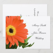 Oranje Gerber Wedding Uitnodiging (Voorkant / Achterkant)