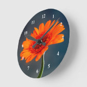 Oranje Gerbera Acrylmuurklok Ronde Klok (Hoek)