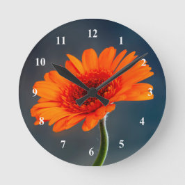 Oranje Gerbera Acrylmuurklok Ronde Klok