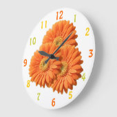Oranje Gerbera Daisies Clock Grote Klok (Hoek)
