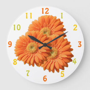 Oranje Gerbera Daisies Clock Grote Klok