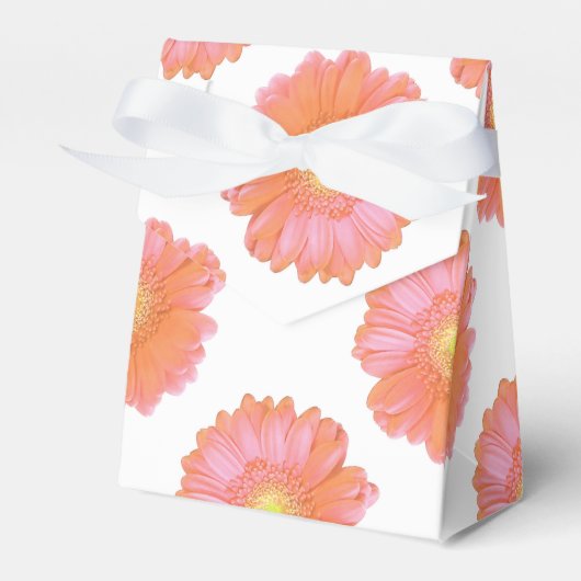 Oranje gerbera daisy bedankdoosjes (Voorkant Zijde)
