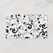 Oranje Gerbera Daisy Black & White Scroll Visitekaartje (Achterkant)